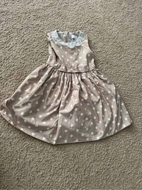 Neiman Marcus Polka Dot Lace Collar Girls' Dress - 4t